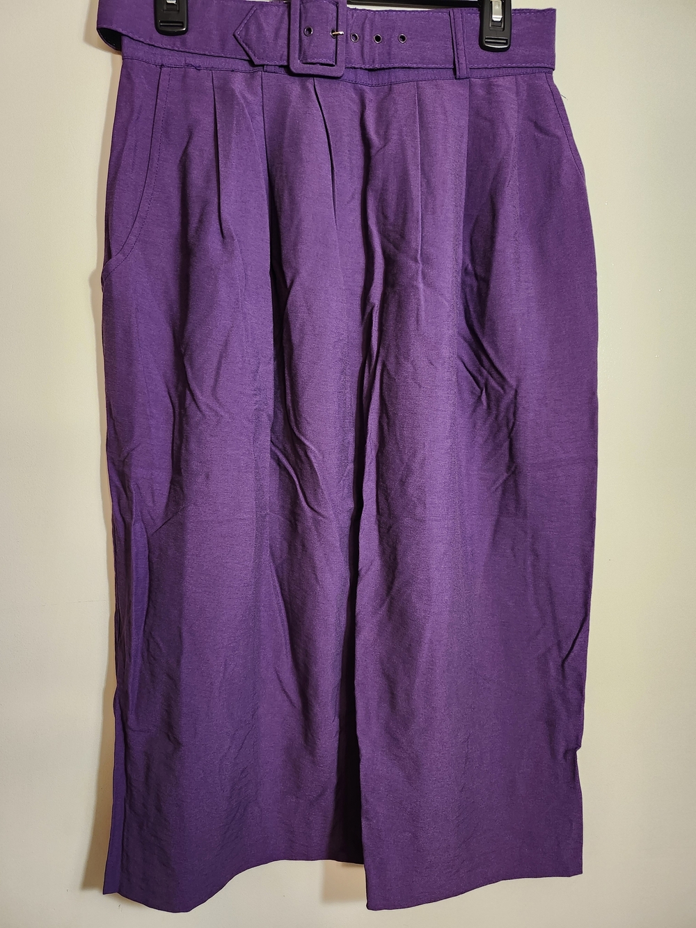Casablanca Purple High-Waist Belted Skirt - Size 12